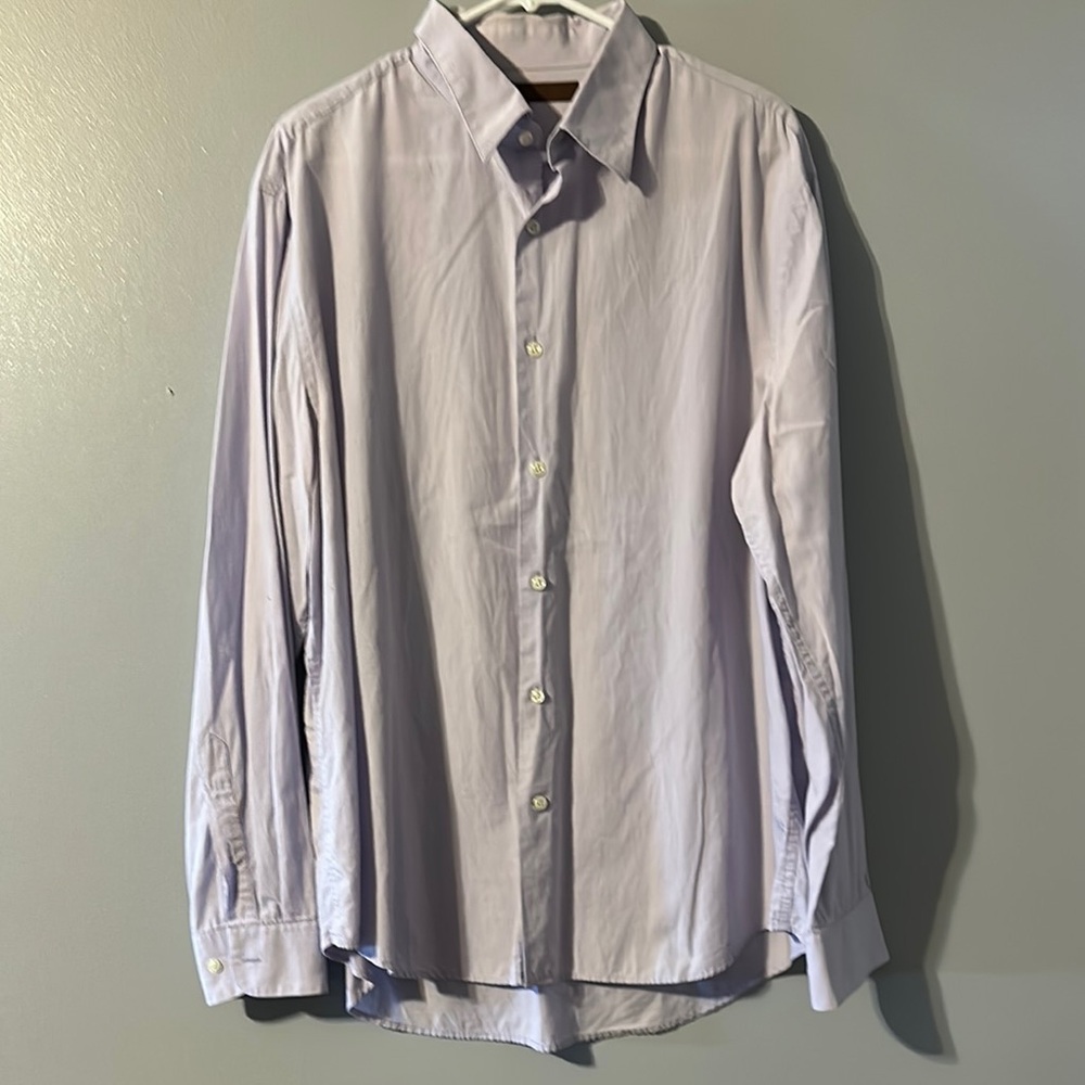 Perry Ellis Lavender Men's Dress Shirt Size XL